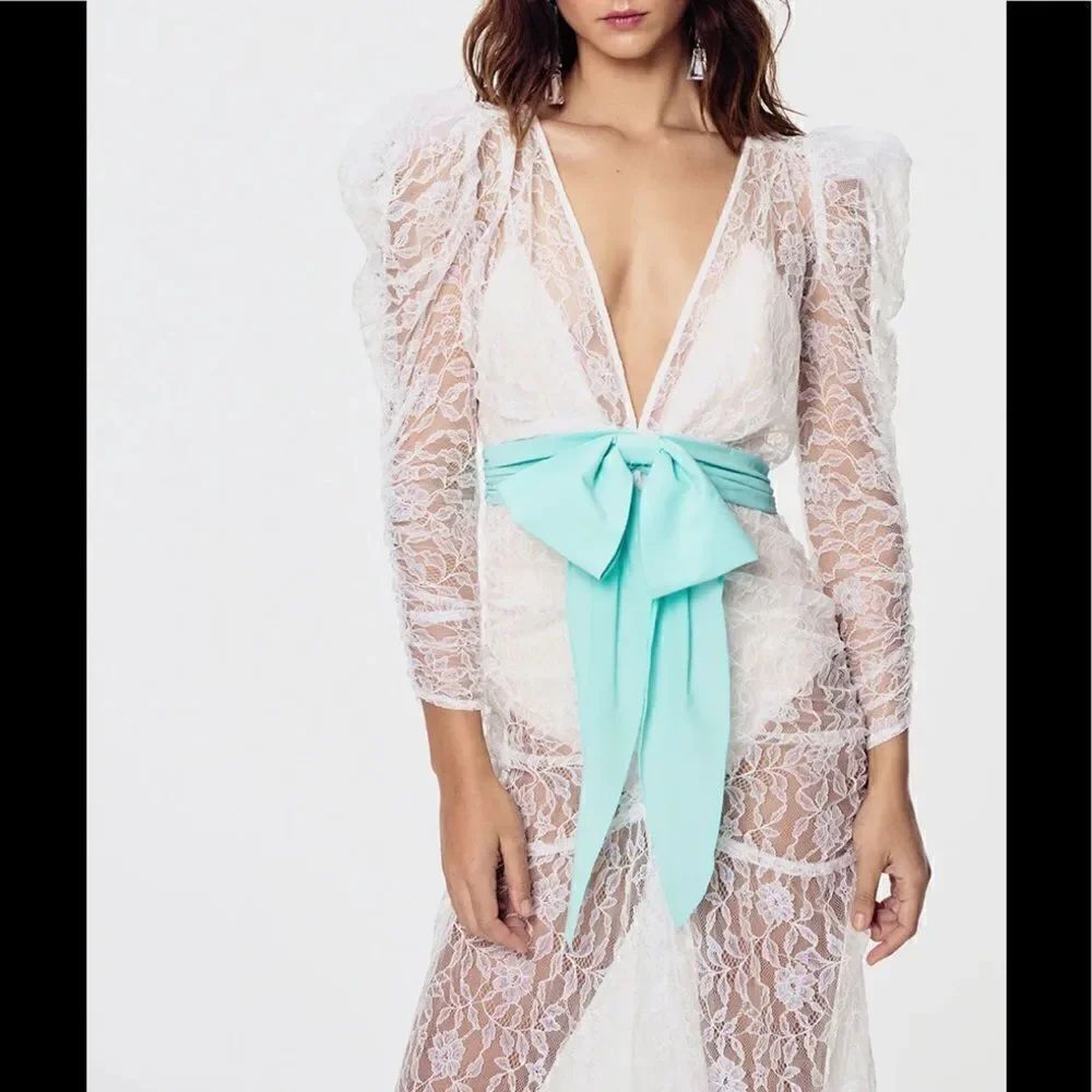 Rodin Iridescent Maxi Dress, Blanc